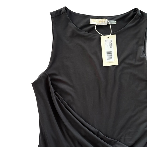 NWT RAMY BROOK Vickie Draped Sleeveless Cocktail Black Dress Size Small - Picture 5 of 9